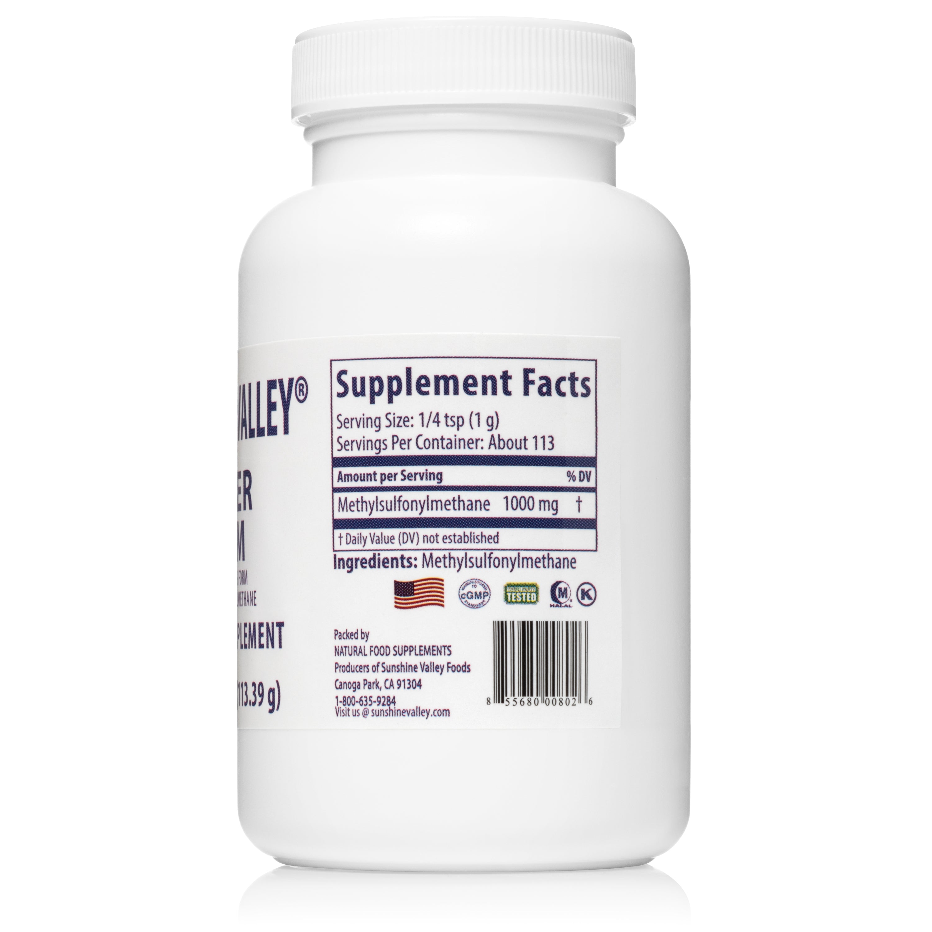 Super MSM Dietary Supplement Powder – Methylsulfonylmethane – 4 oz