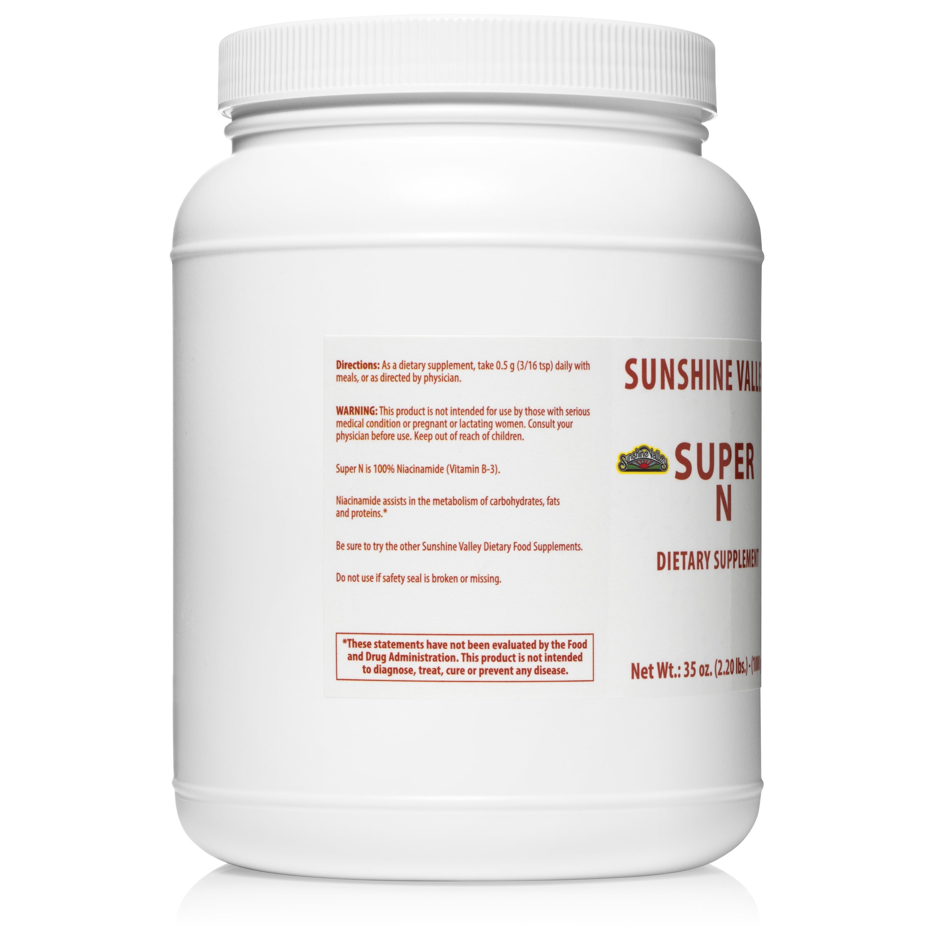 Super N Vitamin B3 Powder – 35oz (1KILO)